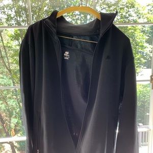 black zip up track style bike jacket